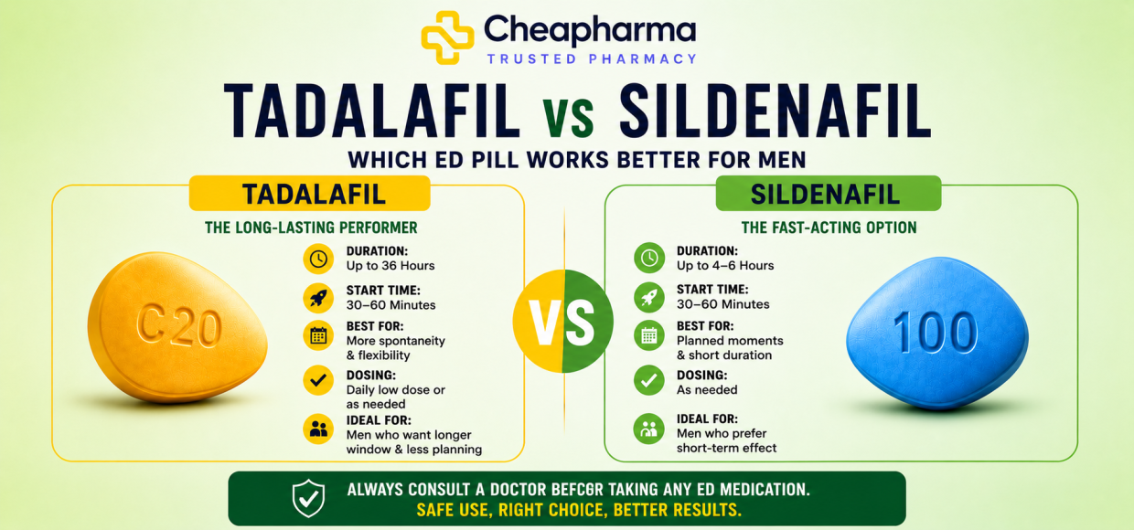 Which is better: Tadalafil vs Sildenafil?